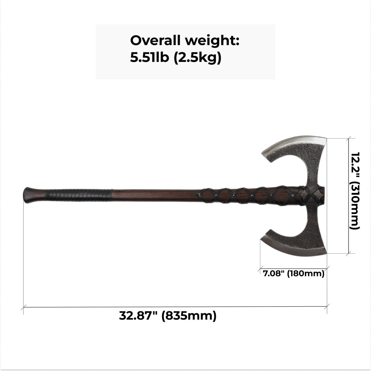 Viking Double-Edged Axe “Havamal” – Hand-Forged Nordic Battle Axe