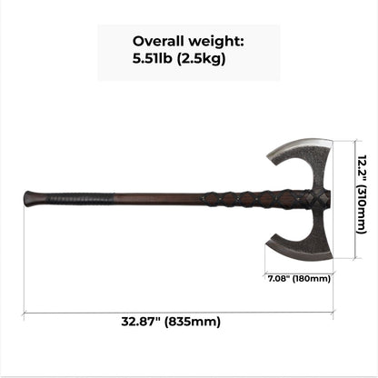 Viking Double-Edged Axe “Havamal” – Hand-Forged Nordic Battle Axe