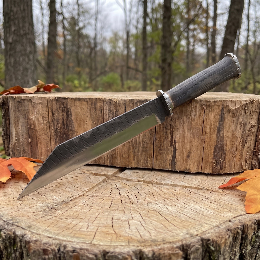 Viking-styled seax knife with 12 inch forge-finished blade – view 6