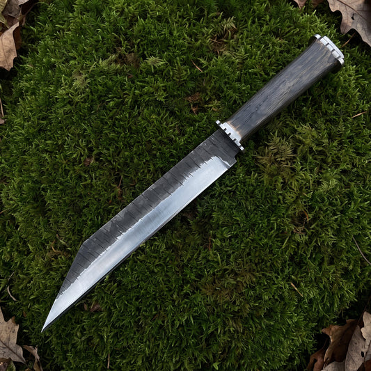Viking-styled seax knife with 12 inch forge-finished blade – view 2