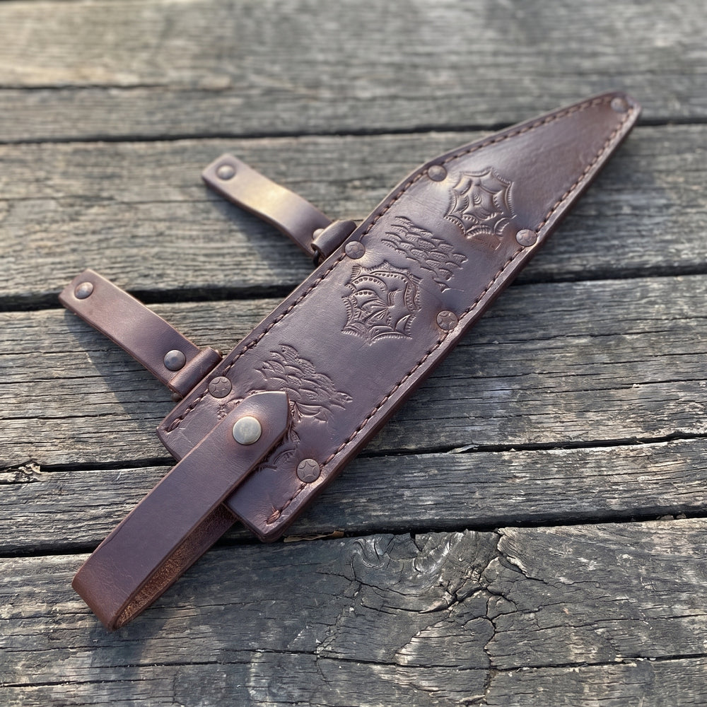 Viking-styled seax knife with 12 inch forge-finished blade – view 5
