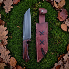 Viking-styled seax knife with rosewood handle