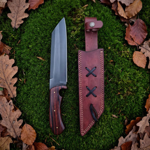 Viking-styled seax knife with rosewood handle