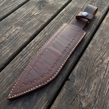 Viking-styled seax knife with stacked leather grip – view 5