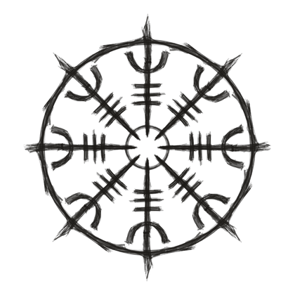 Ægishjálmur line drawing, free to use with credit under CC BY 4.0