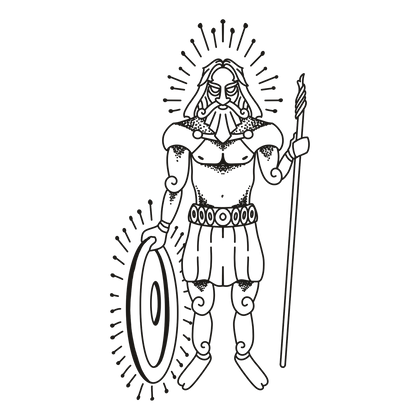 Baldr line drawing, free to use with credit under CC BY 4.0