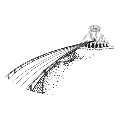 Bifröst line drawing, free to use with credit under CC BY 4.0