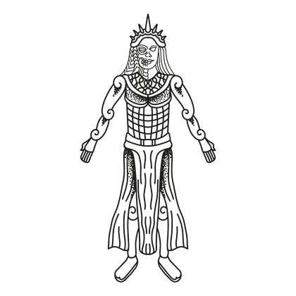 Hel line drawing, free to use with credit under CC BY 4.0