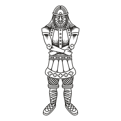 Loki line drawing, free to use with credit under CC BY 4.0