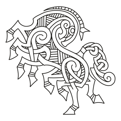 Sleipnir line drawing, free to use with credit under CC BY 4.0