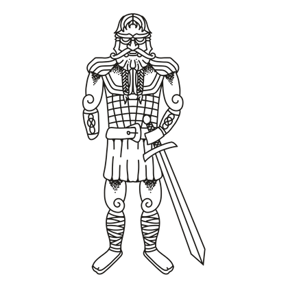 Týr line drawing, free to use with credit under CC BY 4.0