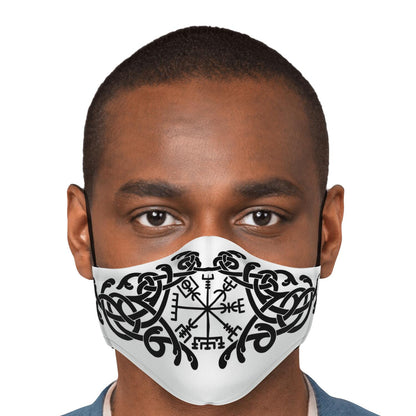 Black Vegvisir Knot Viking Face Mask Cover