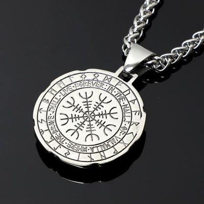 2 in 1 Helm of Awe Stainless Steel Viking Necklace - VikingsBrand