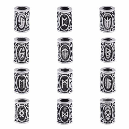 24 Stainless Steel Pieces Rune Bead Set - VikingsBrand