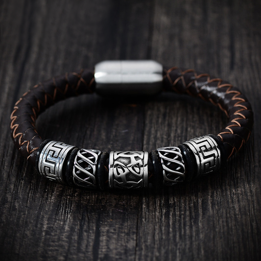 Viking Beads Genuine Leather Bracelet - VikingsBrand