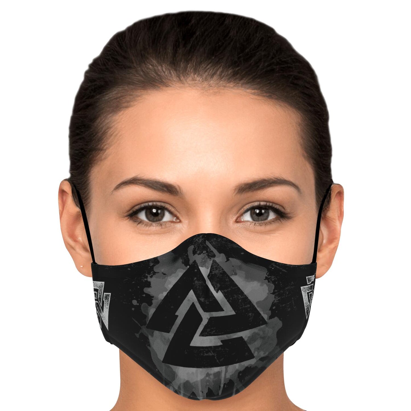 Grey Valknut Viking Face Mask Cover