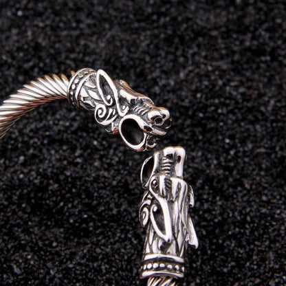 316L Stainless Steel Fenrir Adjustible Bracelet - VikingsBrand