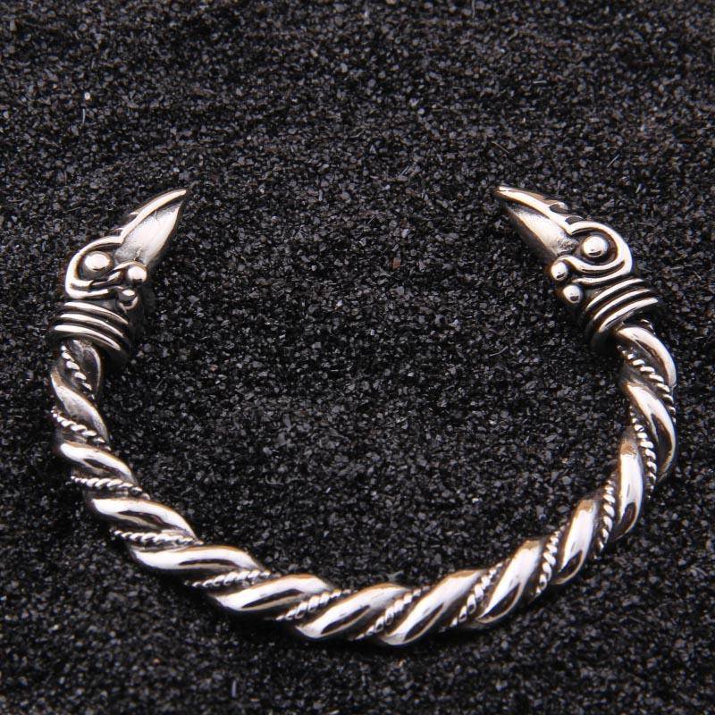 316L Stainless Steel Raven Bangle Bracelet - VikingsBrand