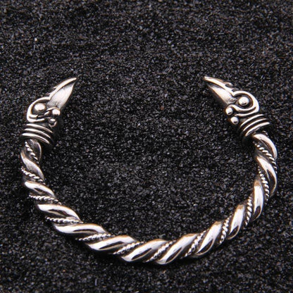 316L Stainless Steel Raven Bangle Bracelet - VikingsBrand