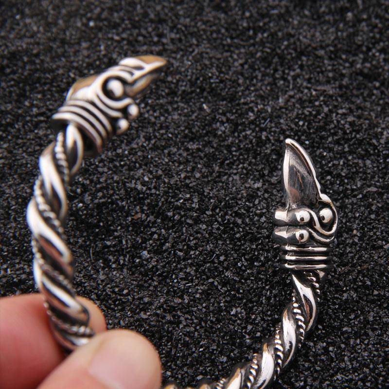 316L Stainless Steel Raven Bangle Bracelet - VikingsBrand