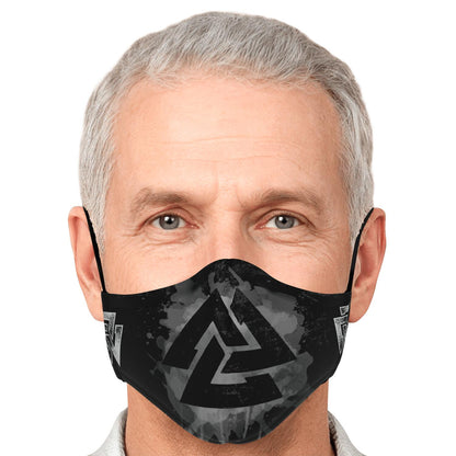 Grey Valknut Viking Face Mask Cover