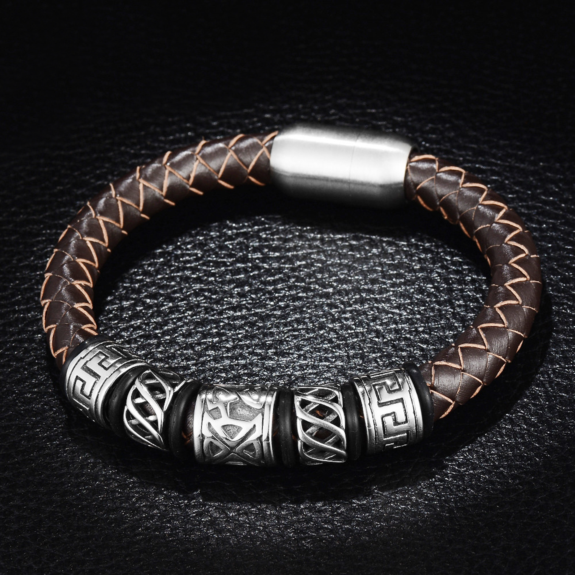 Viking Beads Genuine Leather Bracelet - VikingsBrand