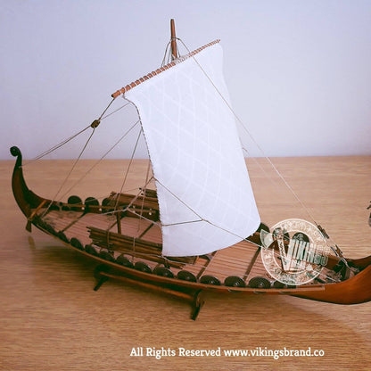 Drakkar Viking Ship - Wooden Model - DIY Kit (Unassembled)- 1/50 Scale - VikingsBrand
