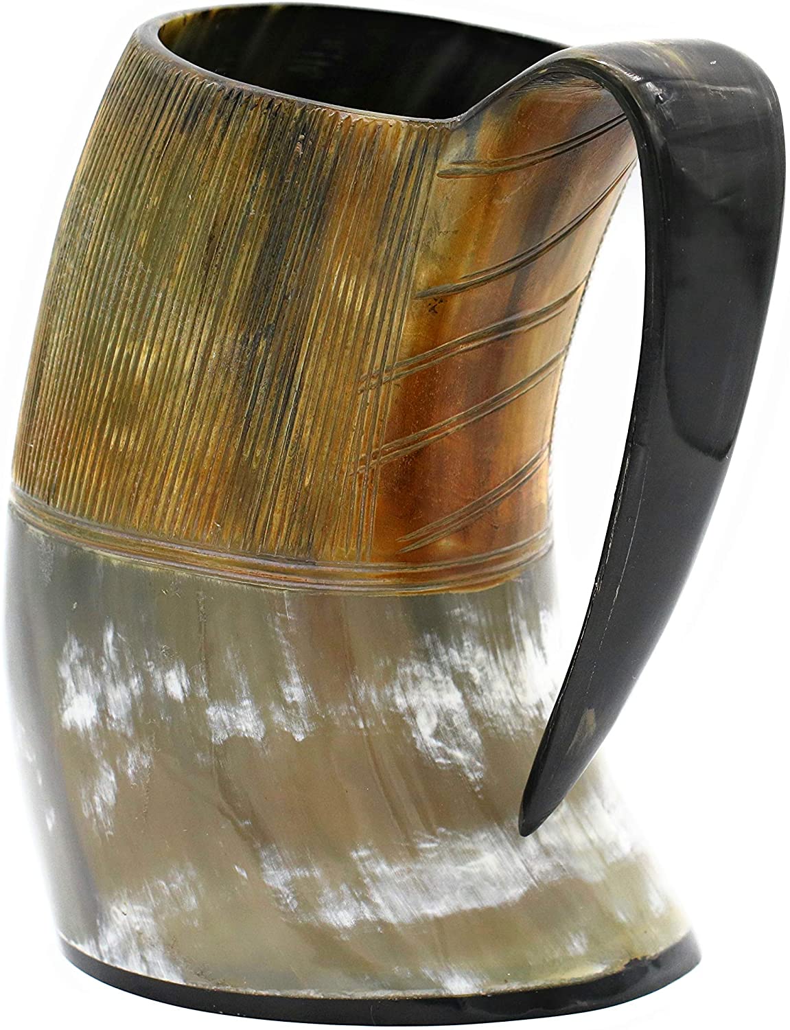 US SHIPPING ONLY - Viking Carved Drinking Genuine Horn Mug 50oz/1500ml