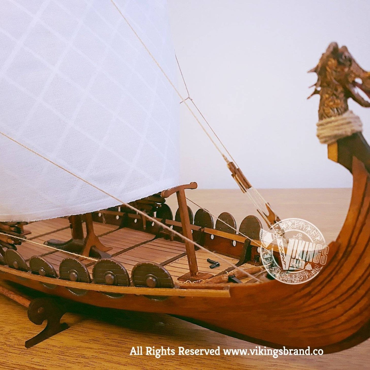 Drakkar Viking Ship - Wooden Model - DIY Kit (Unassembled)- 1/50 Scale - VikingsBrand
