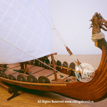 Drakkar Viking Ship - Wooden Model - DIY Kit (Unassembled)- 1/50 Scale - VikingsBrand