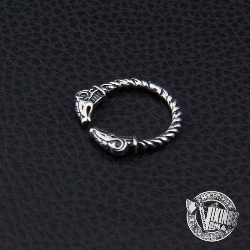 925 Sterling Silver Dragon Head Viking Ring - VikingsBrand