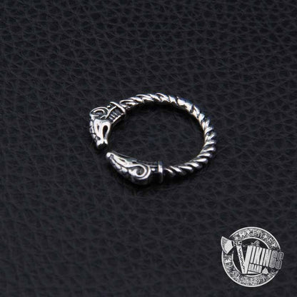 925 Sterling Silver Dragon Head Viking Ring - VikingsBrand