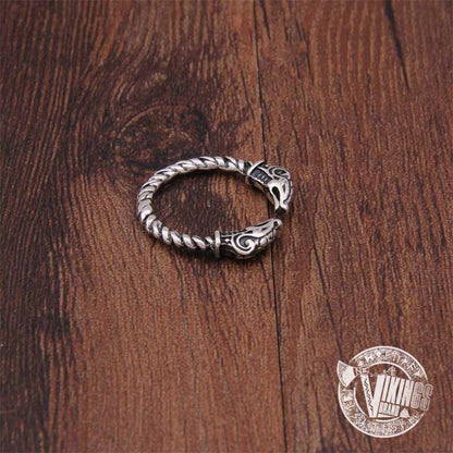925 Sterling Silver Dragon Head Viking Ring - VikingsBrand