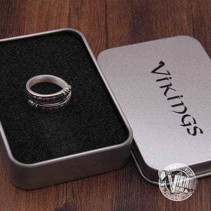 925 Sterling Silver Ouroboros Viking Ring - VikingsBrand