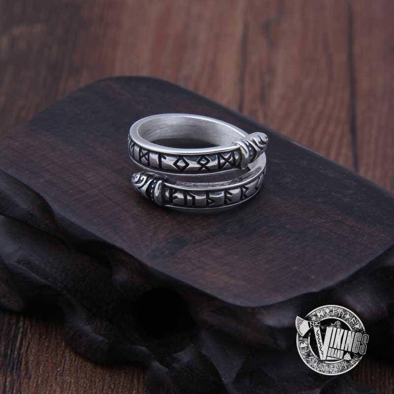 925 Sterling Silver Ouroboros Viking Ring - VikingsBrand