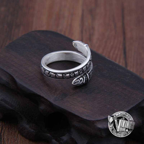 925 sterling silver Ouroboros Viking ring