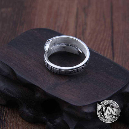 925 Sterling Silver Ouroboros Viking Ring - VikingsBrand