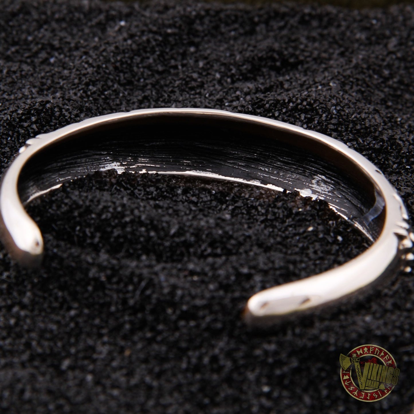 925 Sterling Silver Viking Bracelet with Norse Ornament - VikingsBrand