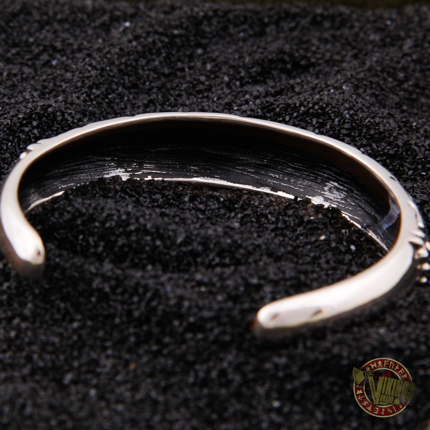 925 Sterling Silver Viking Bracelet with Norse Ornament - VikingsBrand