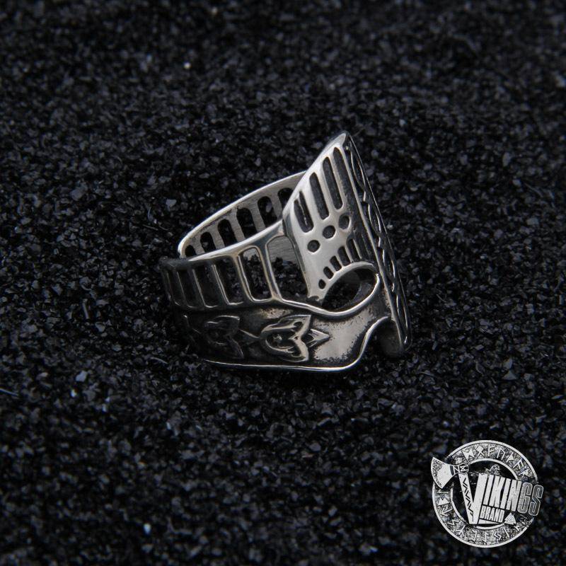 925 Sterling Silver Viking Helmet Ring - VikingsBrand