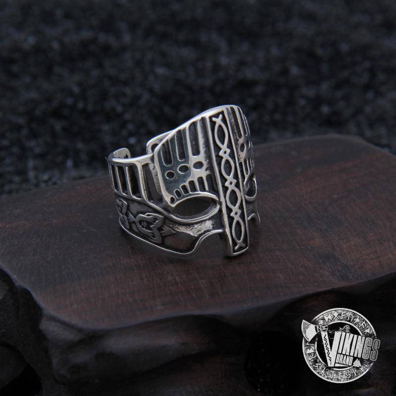 925 Sterling Silver Viking Helmet Ring - VikingsBrand