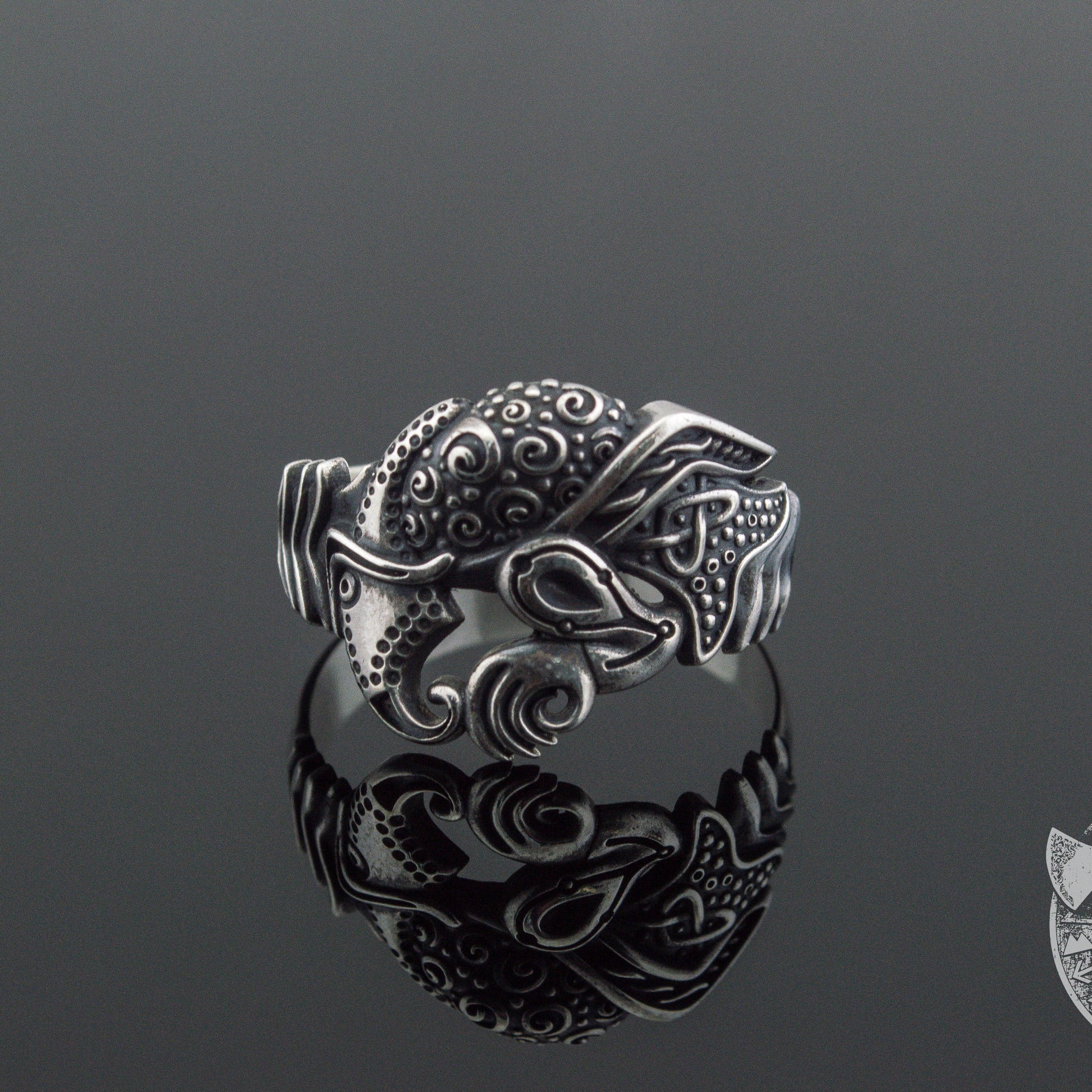 Raven 925 Sterling Silver Viking Ring - VikingsBrand
