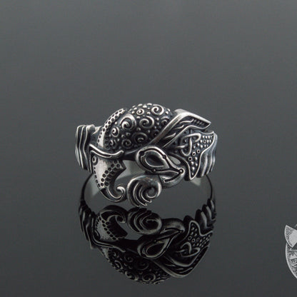 Raven 925 Sterling Silver Viking Ring - VikingsBrand