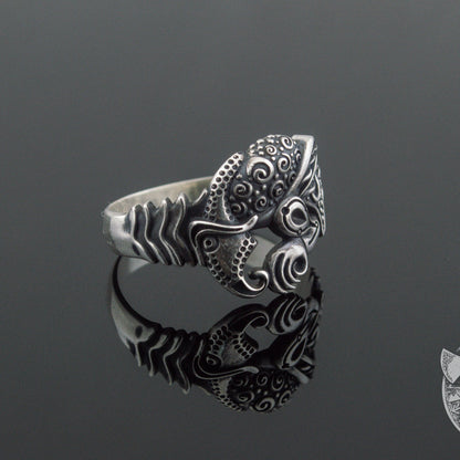 Raven 925 Sterling Silver Viking Ring - VikingsBrand