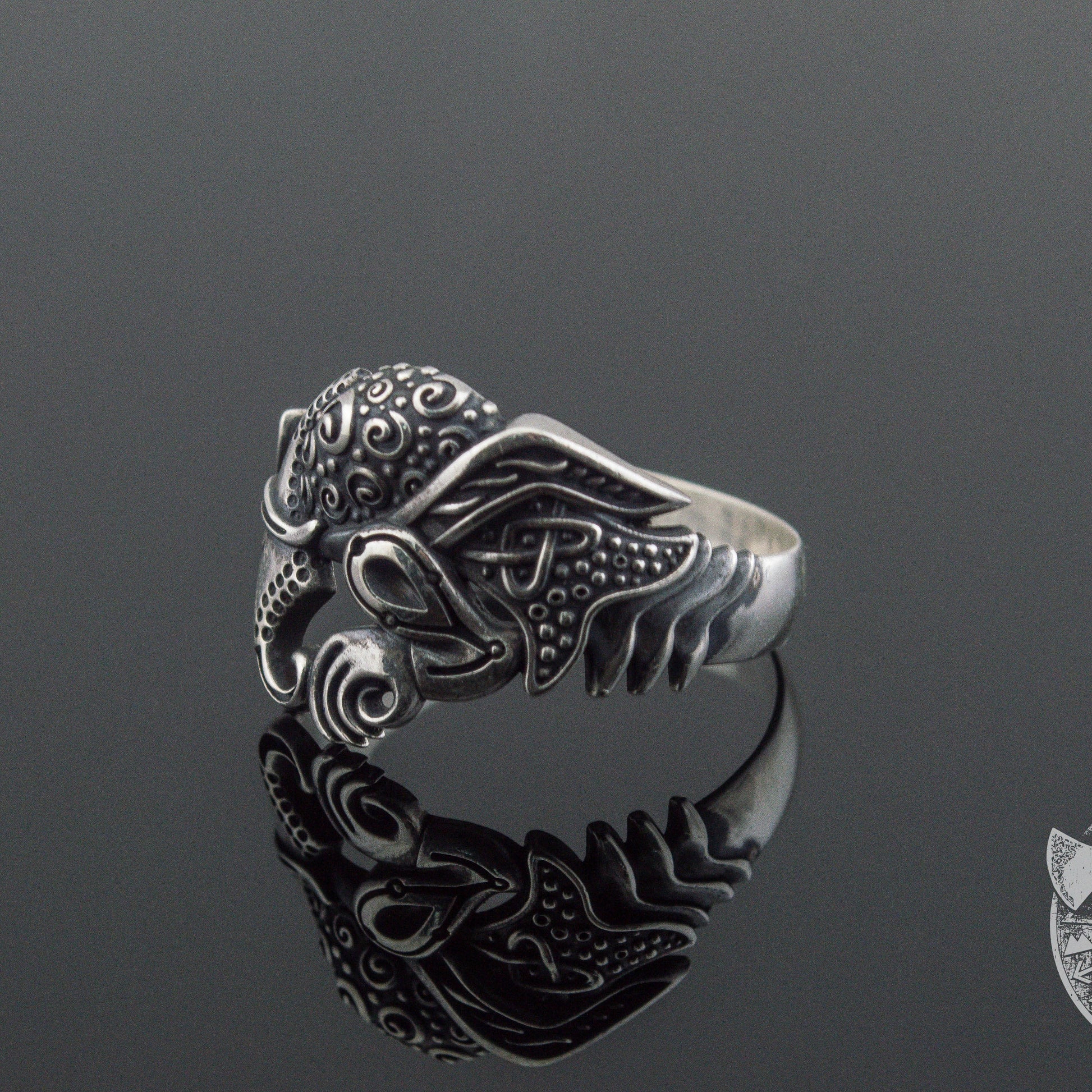 Raven 925 Sterling Silver Viking Ring - VikingsBrand