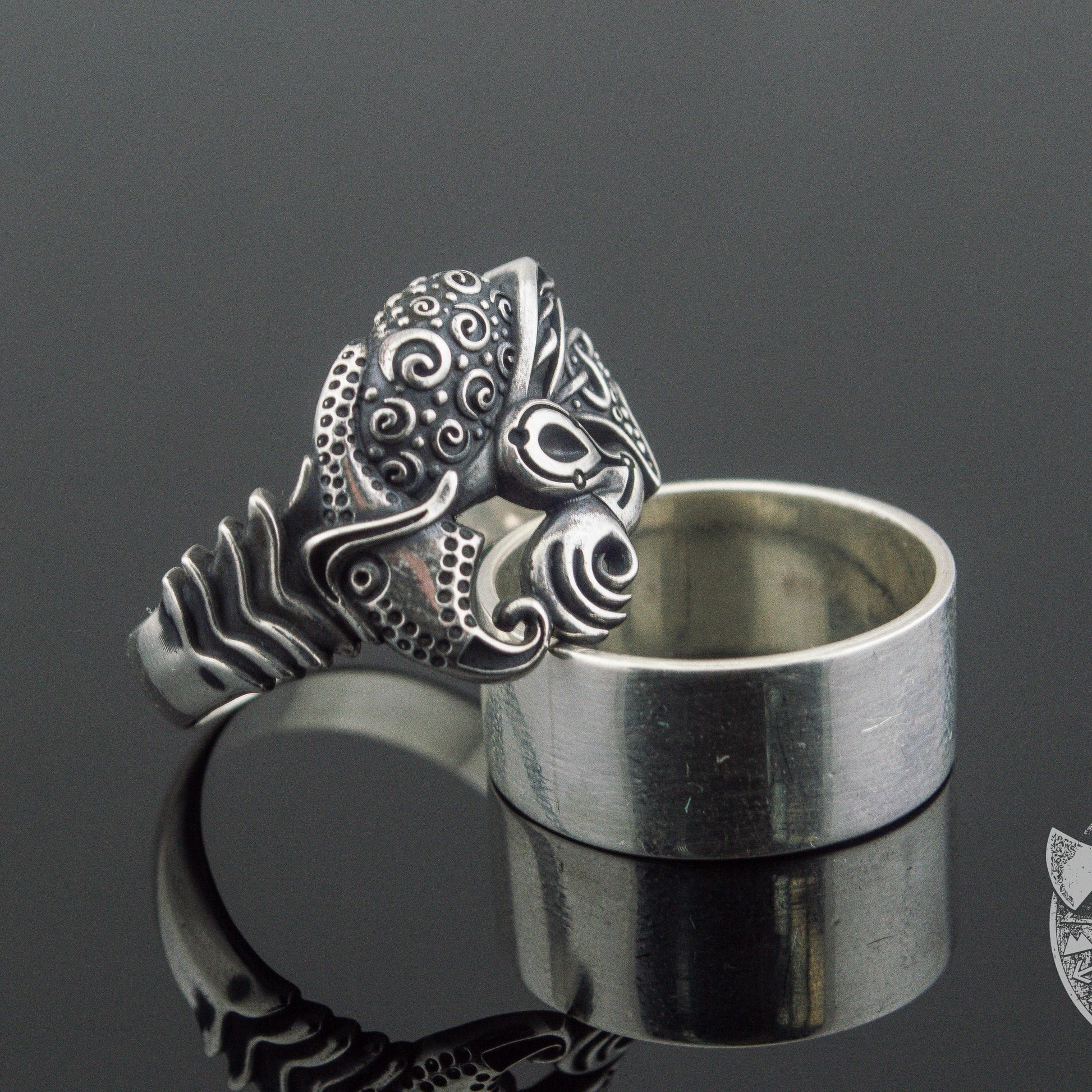 Raven 925 Sterling Silver Viking Ring - VikingsBrand