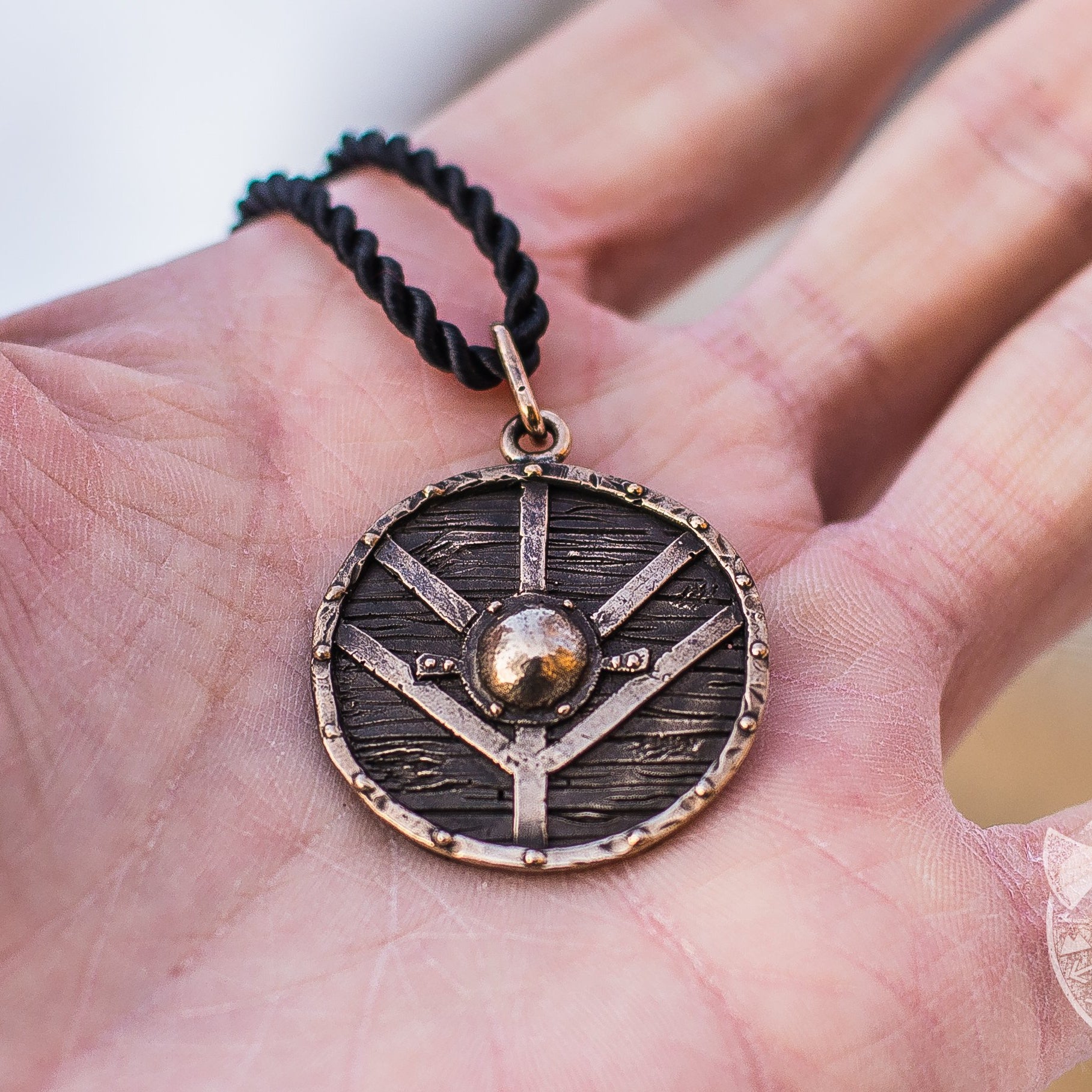 Unique Lagertha's Shield Bronze Pendant - VikingsBrand