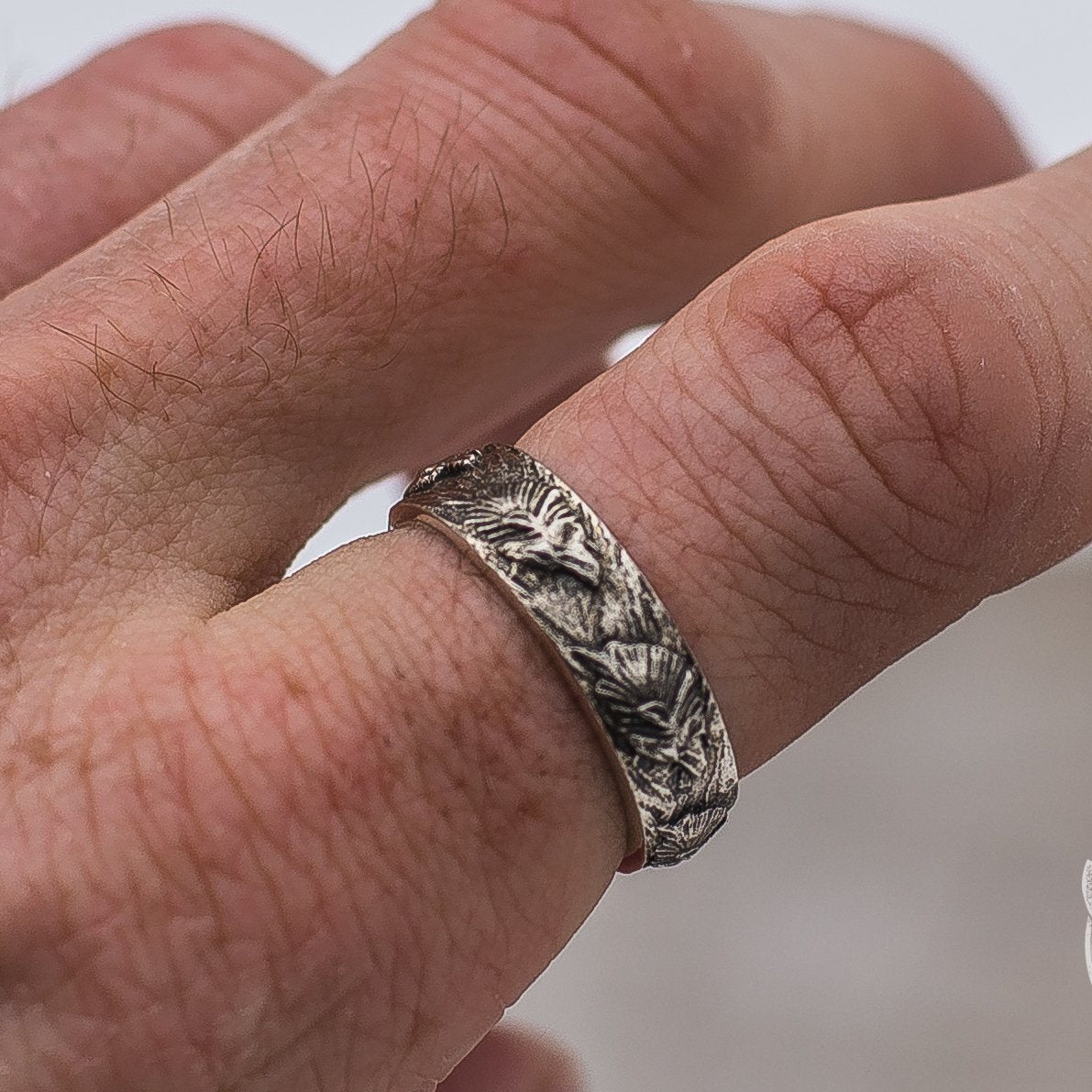 Wolf Ornament 925 Sterling Silver Norse Ring - VikingsBrand