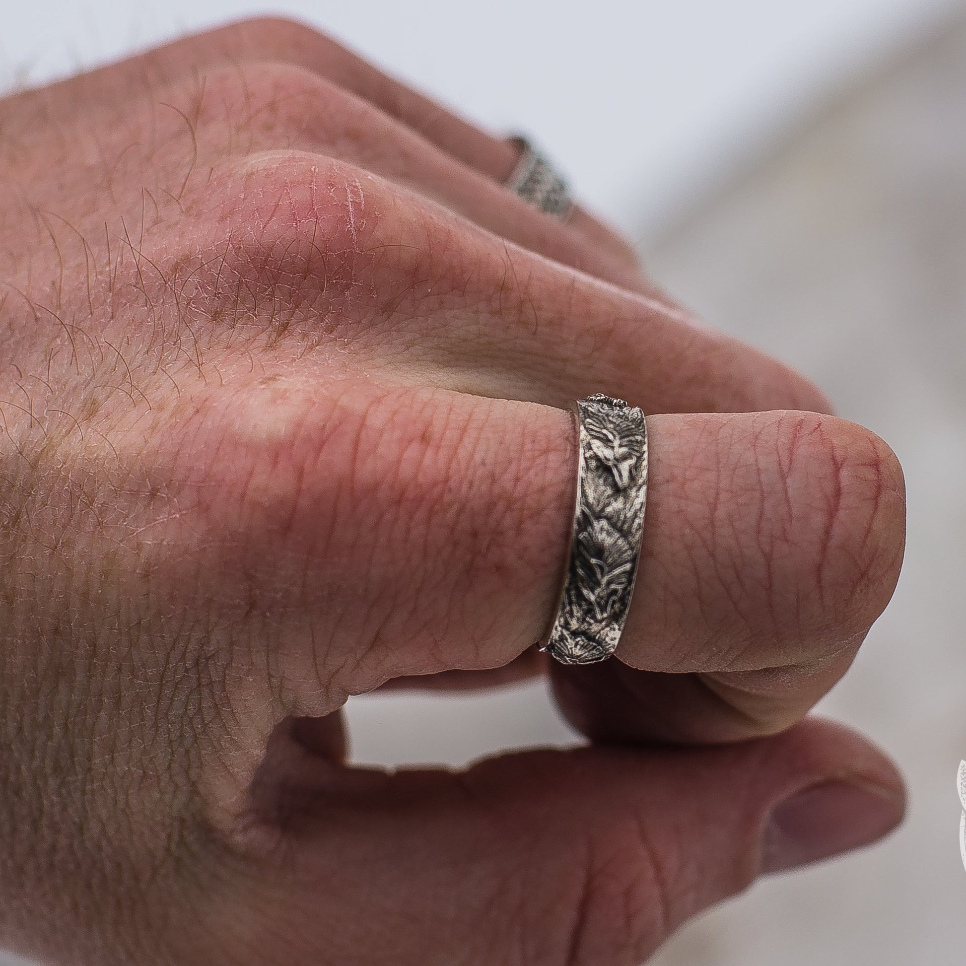 Wolf Ornament 925 Sterling Silver Norse Ring - VikingsBrand