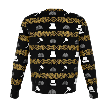 Fa La La Valhalla Viking Warrior Head Sweater - VikingsBrand